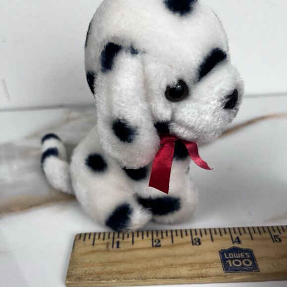 Vintage Cute Dalmatian Dog Spotted Plushie Stuffed Animal Toy Mini 5.5in Retro - Picture 8 of 12